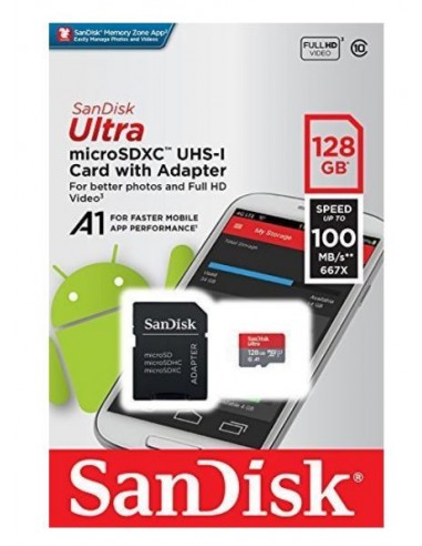 Sandisk MicroSd 128GB card with SD...