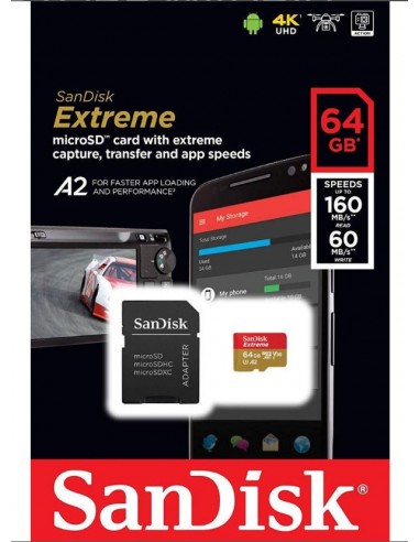 Sandisk Extreme MicroSd 64GB card...